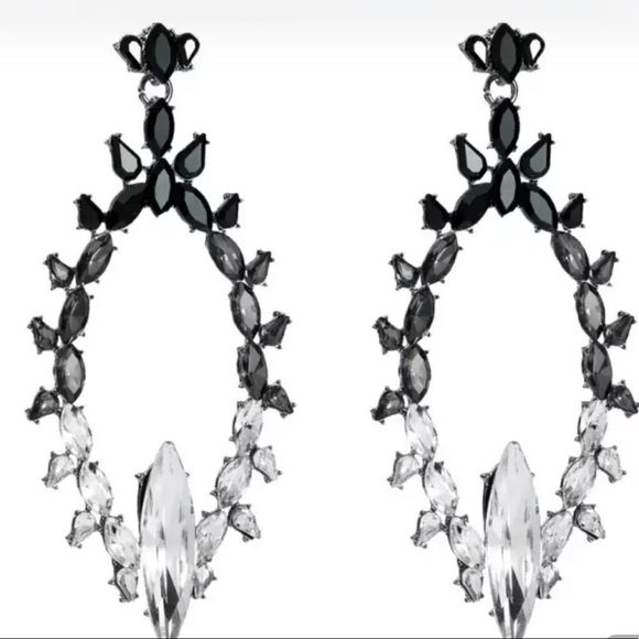 Earrings Large Ombre Bling Rhinestone Magic Mirror - Picture 3 of 5